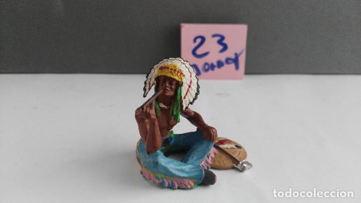 Figuras de goma y PVC: ANTIGUA FIGURA DE INDIO  ELASTOLIN - Foto 1