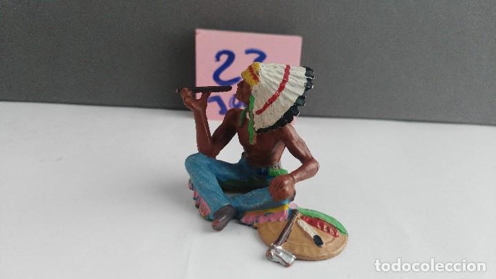 Figuras de goma y PVC: ANTIGUA FIGURA DE INDIO  ELASTOLIN - Foto 2