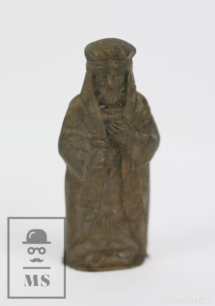 Gummi- und PVC-Figuren: Figurita de Pl&aacute;stico / PVC de Nacimiento - Rey Mago, Conguitos - A&ntilde;os 80 - Altura 5,5 cm