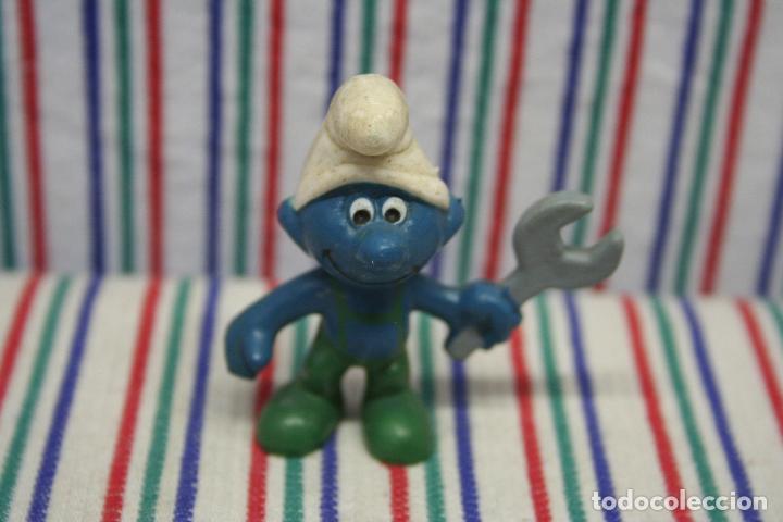 Figuras de goma y PVC: PITUFO MECANICO DE SCHLEICH - Foto 2