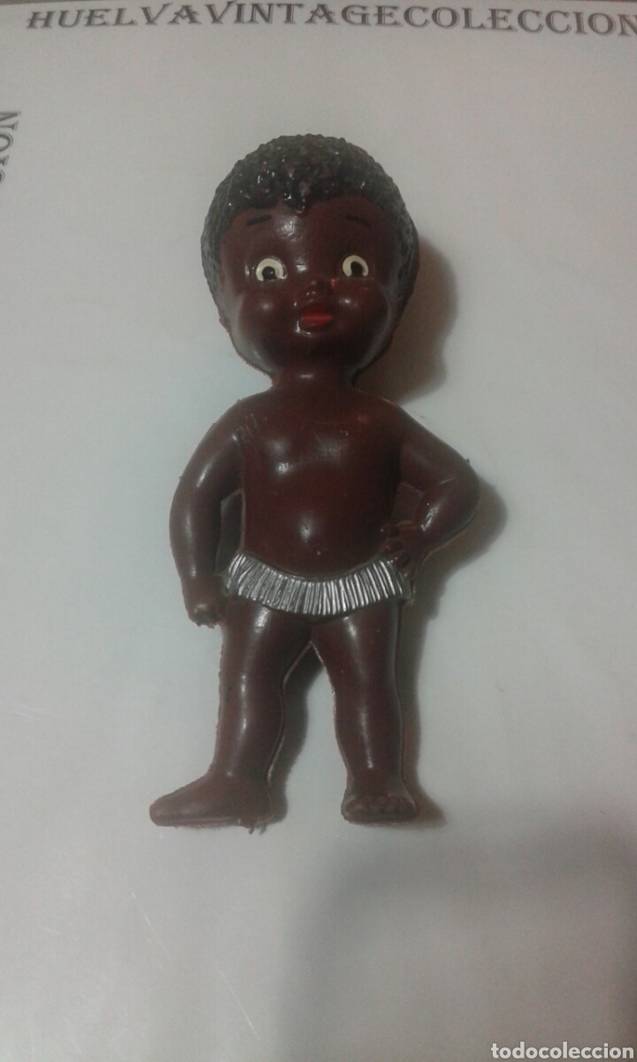Gummi- und PVC-Figuren: Mu&ntilde;eco negrito de pl&aacute;stico, a&ntilde;os 60 , ( 20 cm de altura ).