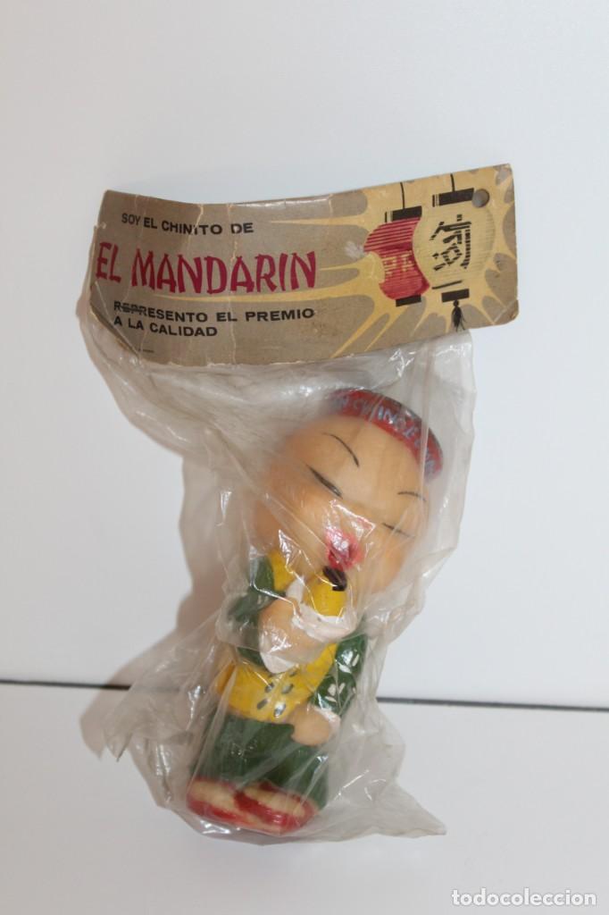 Rubber and PVC Figures: FIGURA DE GOMA PUBLICIDAD FLAN CHINO EL MANDARIN CON SU BOLSA DE ORIGEN - MU&Ntilde;ECO CHINO