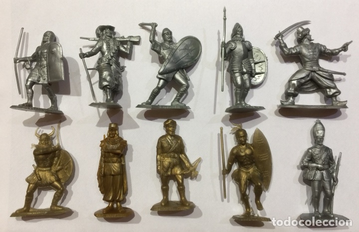 Figuras de goma y PVC: Soldados historicos del mundo Phoskitos 10 distintos NUEVOS. No Dunkin