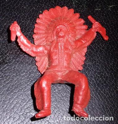 Figuras de goma y PVC: FIGURA DEL OESTE, JEFE INDIO DE COMANSI - Foto 1