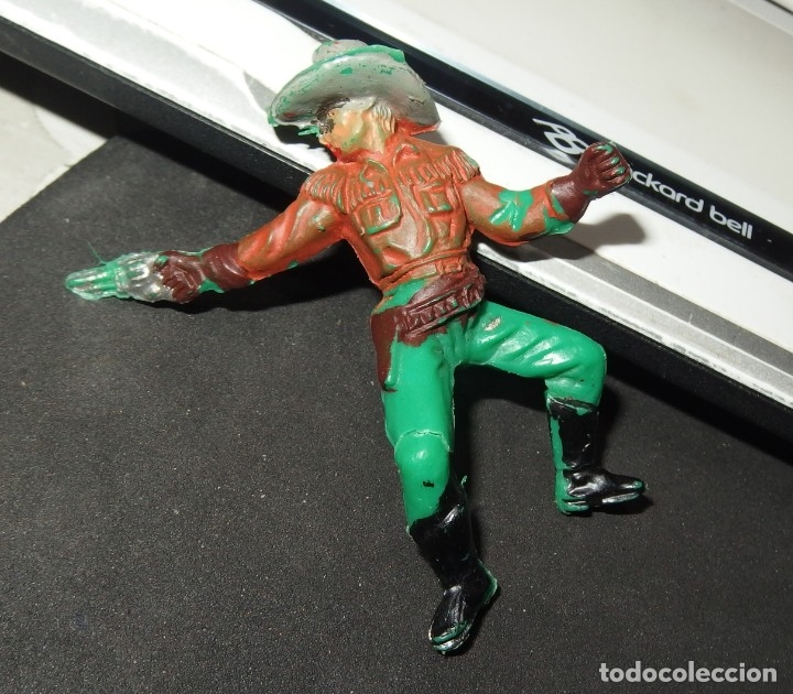Figuras de goma y PVC: 4 VAQUEROS DE PECH,A&Ntilde;OS 60,DEFECTUOSOS - Foto 6