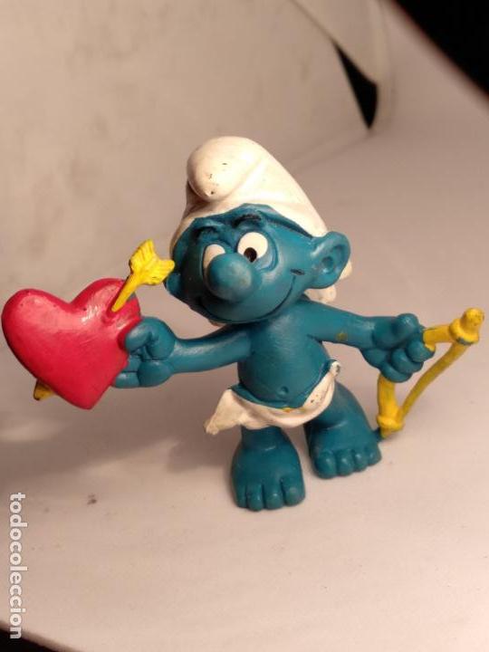Figuras de goma y PVC: Pitufo los pitufos Cupido 1981 schleich - Foto 1