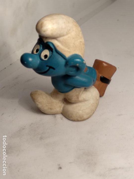 Figuras de goma y PVC: PITUFO CON MARTILLO , PEYO 1978 SCHLEICH pitufos - Foto 1
