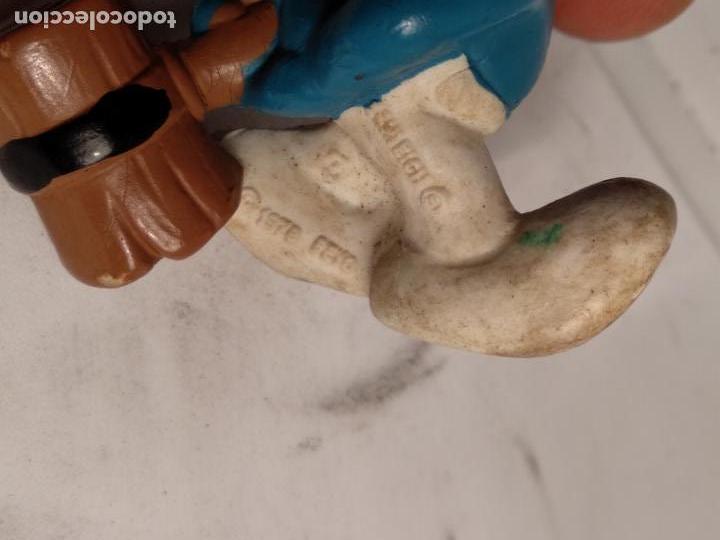 Figuras de goma y PVC: PITUFO CON MARTILLO , PEYO 1978 SCHLEICH pitufos - Foto 2