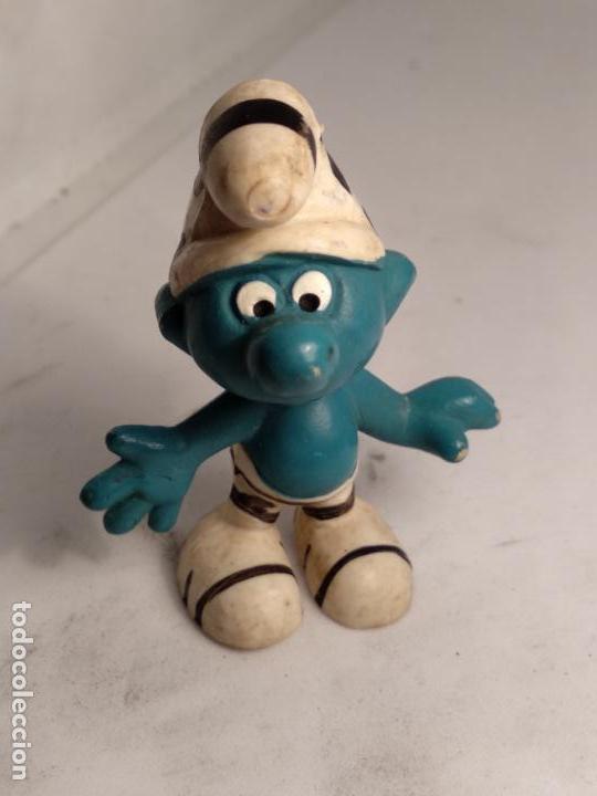 Figuras de goma y PVC: PITUFO CEBRA DE SCHLEICH-PEYO - Foto 1