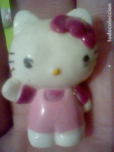 Figuras de Goma y PVC: KITTY HELLO GATITA LAZO SALUDO  PVC PINTADO MANO USADA