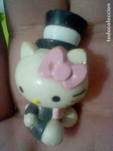 Figuras de Goma y PVC: KITTY HELLO GATITA LAZO SOMBRERO CIPA PVC PINTADO MANO USADA