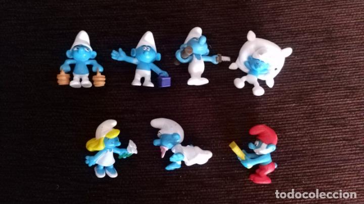 Figuras de goma Kinder: Lote de 7 Figuritas PITUFOS de KINDER - Foto 2