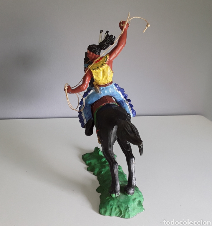Figuras de goma y PVC: Indio a caballo , Elastolin 7 cms , del oeste, vaqueros, s&eacute;ptimo caballeria, comp. Reamsa - Foto 6