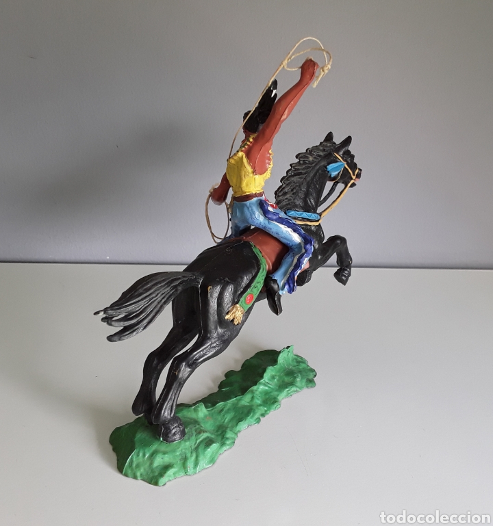 Figuras de goma y PVC: Indio a caballo , Elastolin 7 cms , del oeste, vaqueros, s&eacute;ptimo caballeria, comp. Reamsa - Foto 7