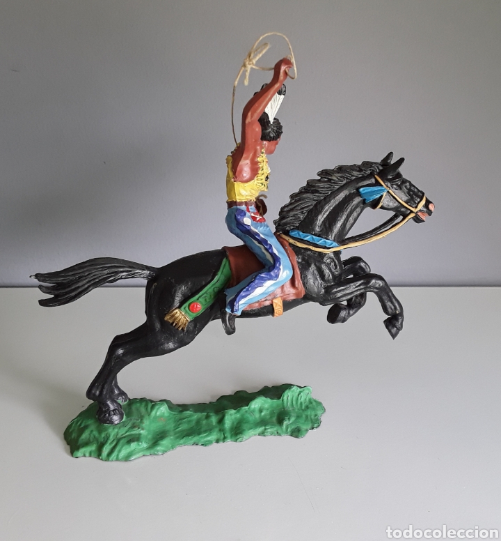 Figuras de goma y PVC: Indio a caballo , Elastolin 7 cms , del oeste, vaqueros, s&eacute;ptimo caballeria, comp. Reamsa - Foto 8