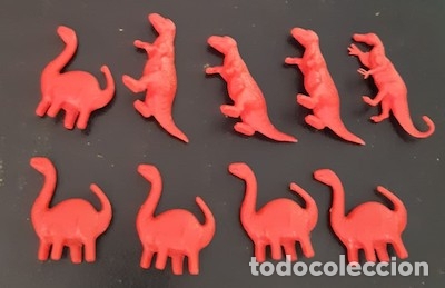 Figuras de goma y PVC: LOTE DE 9 DINOSAURIOS TIPO DUNKIN - Foto 1