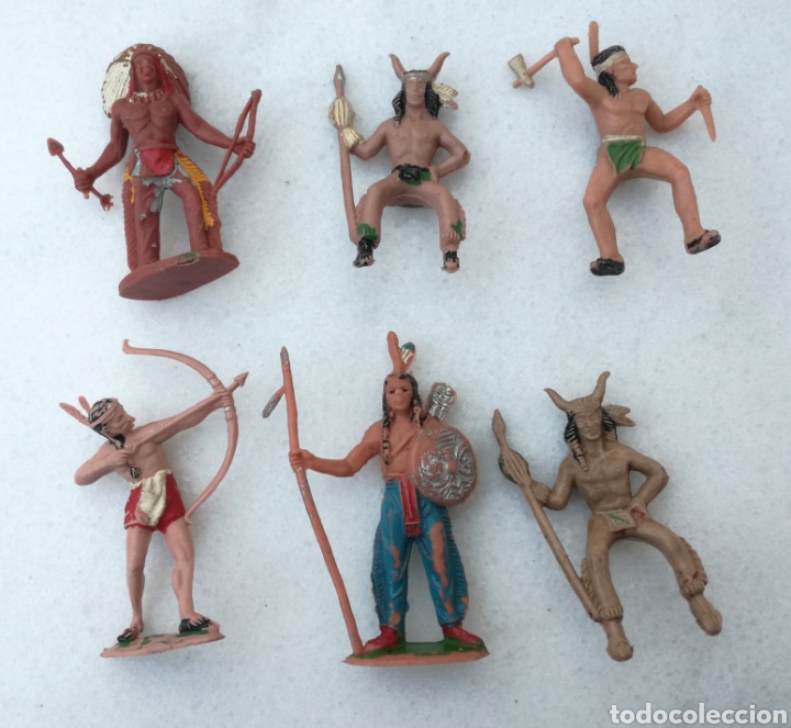 Figuras de goma y PVC: Mu&ntilde;ecos indios goma reamsa, pech, jecsan - Foto 1