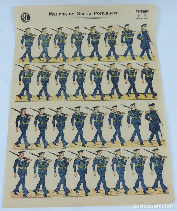 Figurines en Caoutchouc et PVC: ANTIGUO RECORTABLE DE PAPEL PORTUGAL, MARINHA DE GUERRA PORTUGUEZA, P & C, PORTUGAL N&ordm; 3, MIDE 40 X