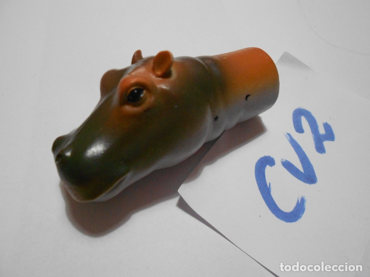 Figuras de Borracha e PVC: CABEZA HIPOPOTAMO MARIONETA PARA DEDO