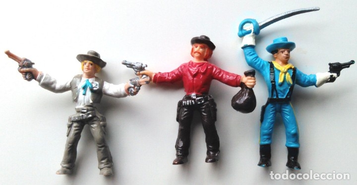Figuras de goma y PVC: COMANSI - LOTE 3 VAQUEROS - Foto 1