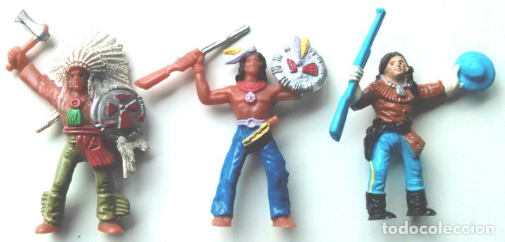 Figuras de goma y PVC: COMANSI - LOTE 3 INDIOS - Foto 1