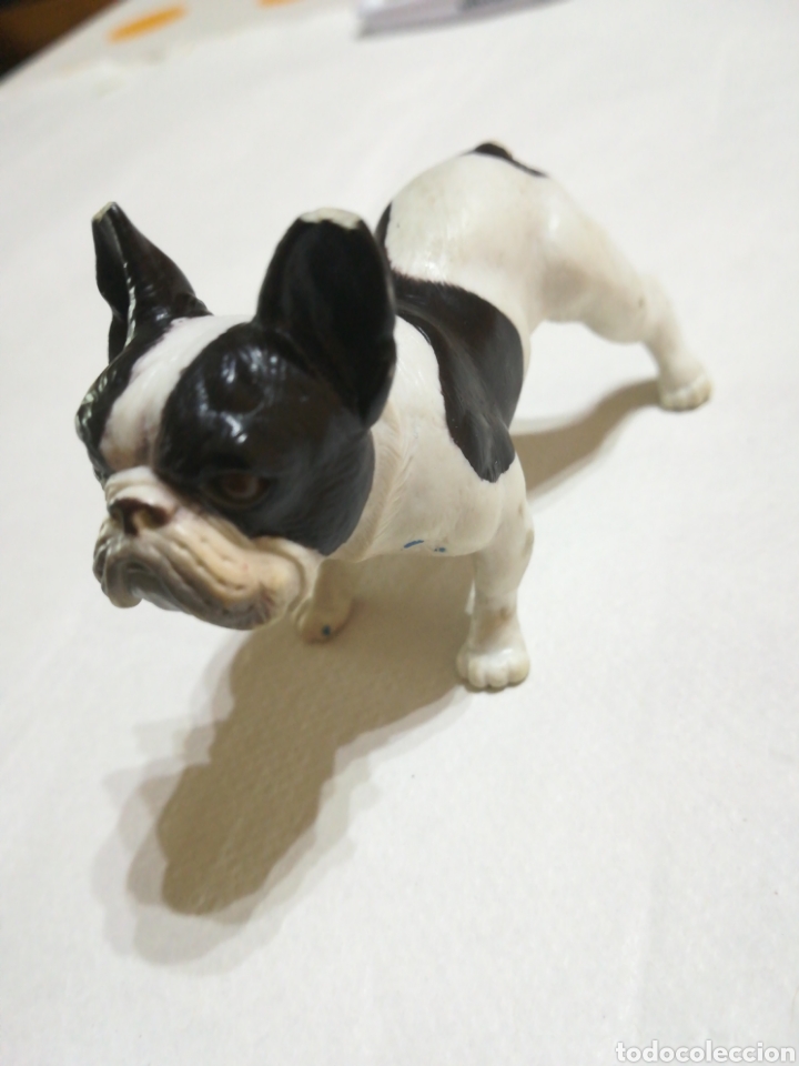 Figure di Gomma e PVC: Bulldog franc&eacute;s. Figura de perro pvc en blanco y negro. Papo 2006
