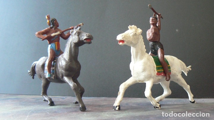 Figuras de goma y PVC: GAMA. 2 INDIOS A CABALLO - Foto 1