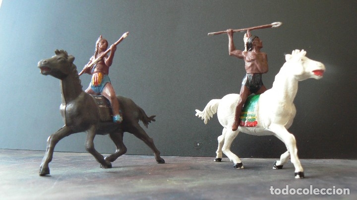 Figuras de goma y PVC: GAMA. 2 INDIOS A CABALLO - Foto 7