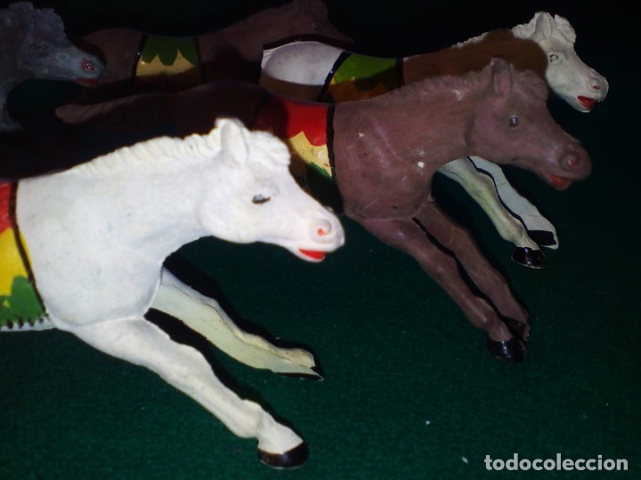 Figuras de goma y PVC: 6 CABALLOS INDIOS DE REAMSA - Foto 3