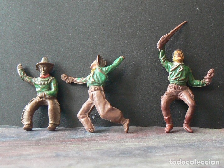 Figuras de goma y PVC: PECH - 3 VAQUEROS SERIE PEQUE&Ntilde;A - Foto 1