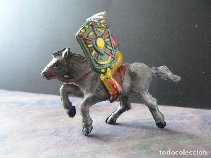 Figuras de goma y PVC: PECH - JINETE INDIO A CABALLO - Foto 5