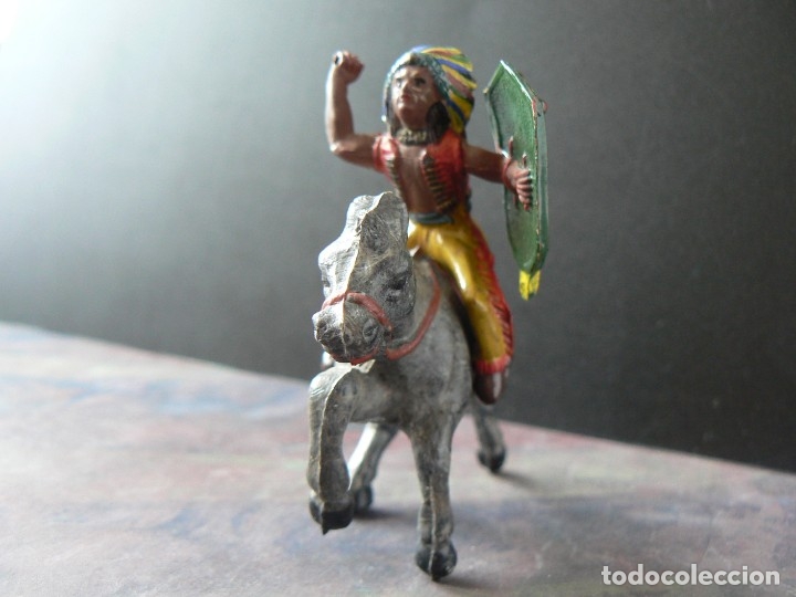 Figuras de goma y PVC: PECH - JINETE INDIO A CABALLO - Foto 6