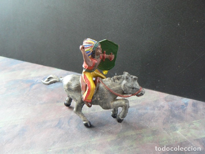 Figuras de goma y PVC: PECH - JINETE INDIO A CABALLO - Foto 4