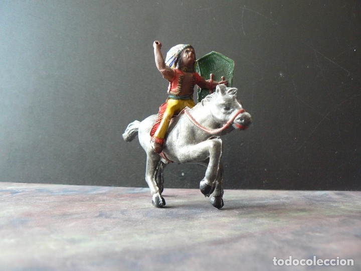 Figuras de goma y PVC: PECH - JINETE INDIO A CABALLO - Foto 2