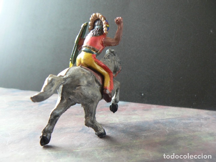 Figuras de goma y PVC: PECH - JINETE INDIO A CABALLO - Foto 8