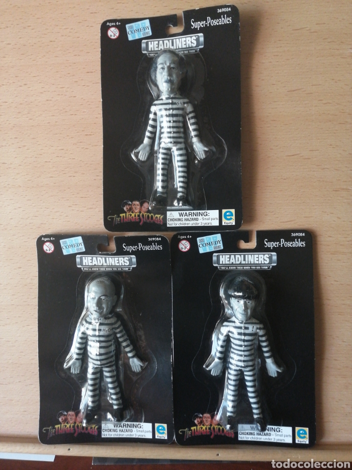 Figuras de Borracha e PVC: Colecci&oacute;n de LOS TRES CHIFLADOS. MU&Ntilde;ECOS DE GOMA EN BLISTER