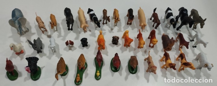 Rubber and PVC Figures: LOTE DE 38 FIGURAS DE ANIMALES , DE PVC , PLASTICO
