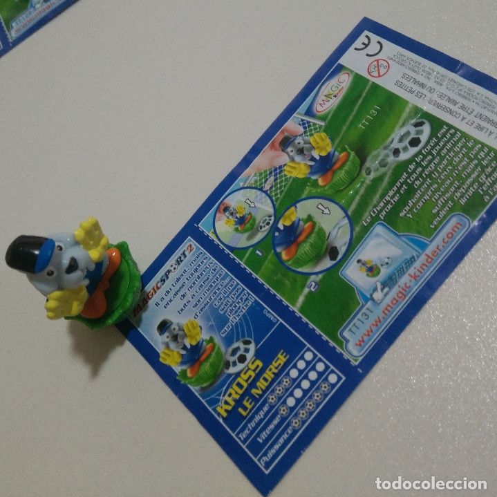 Kinder Figures: kinder magic sport 2 futbolistas animales futbol mundial bpz papel serie tt morsa