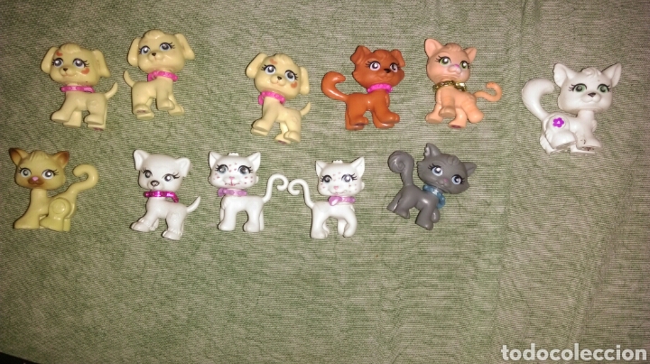 Figuras de goma y PVC: Lote perros y gatos Mattel. Litle pet