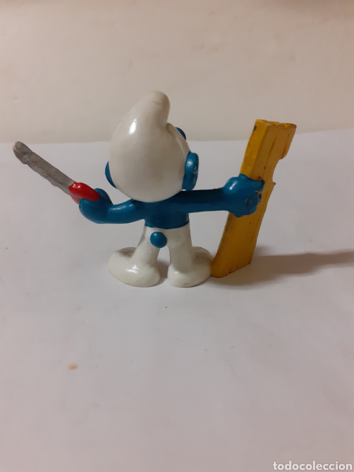 Figuras de goma y PVC: PITUFO PEYO CARPINTERO - Foto 2
