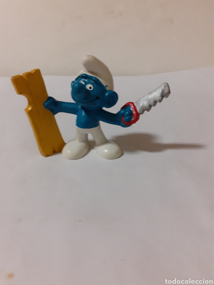 Figuras de goma y PVC: PITUFO PEYO CARPINTERO - Foto 1