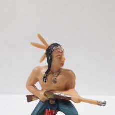 Figuras de Goma y PVC: GUERRERO INDIO . BATALLA DE LITTLE BIG HORN . FIGURA REAMSA . AÑOS 60. Lote 180975830