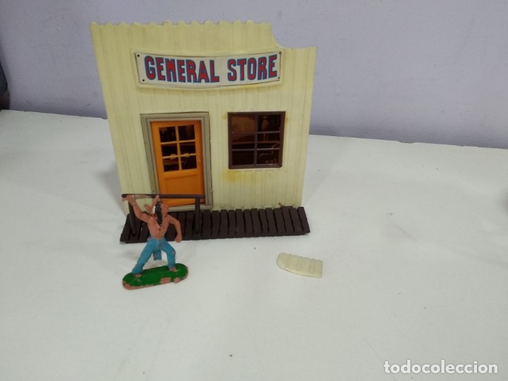 Figuras de goma y PVC: ANTIGUA EDIFICACION JECSARAMA DE JECSAN GENERAL STORE CON FIGURA - Foto 1