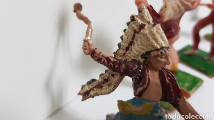Figuras de goma y PVC: LOTE DE 8 INDIOS PECH, A&Ntilde;OS 70 - Foto 8