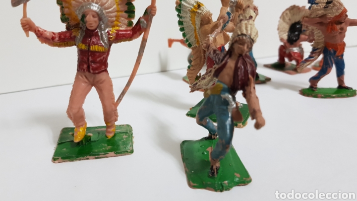 Figuras de goma y PVC: LOTE DE 8 INDIOS PECH, A&Ntilde;OS 70 - Foto 12