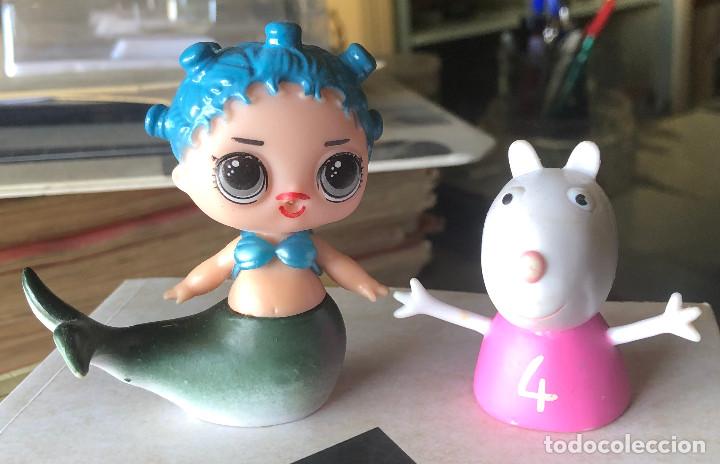 Figuras de Borracha e PVC: 2 peque&ntilde;as figuras infantiles. Sirena y rata. Muy divertidas.