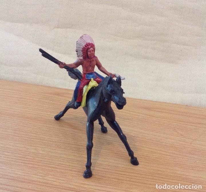 Figuras de goma y PVC: &Iacute;ndio a caballo pl&aacute;stico de sotorres - Foto 1