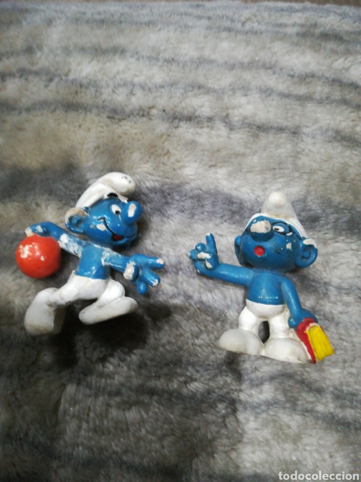 Figuras de goma y PVC: 2 pitufos pitufo peyo schleich bully 1979 - Foto 1