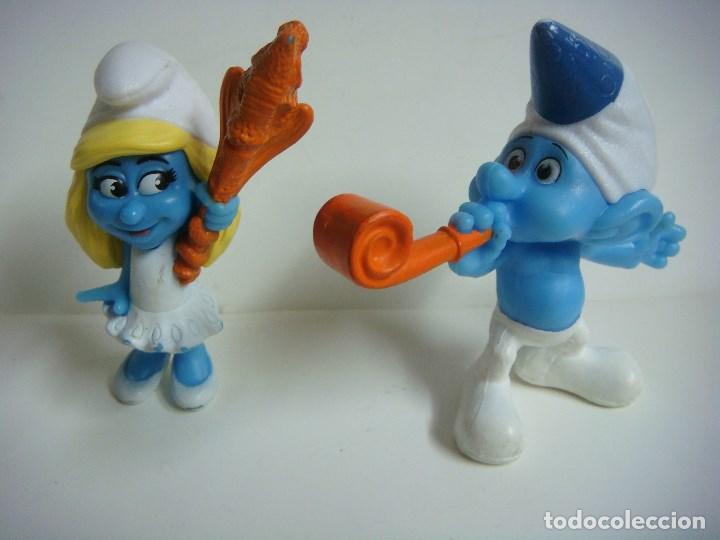 Figuras de goma y PVC: MU&Ntilde;ECOS PAREJA DE PITUFO Y PITUFA - Foto 1