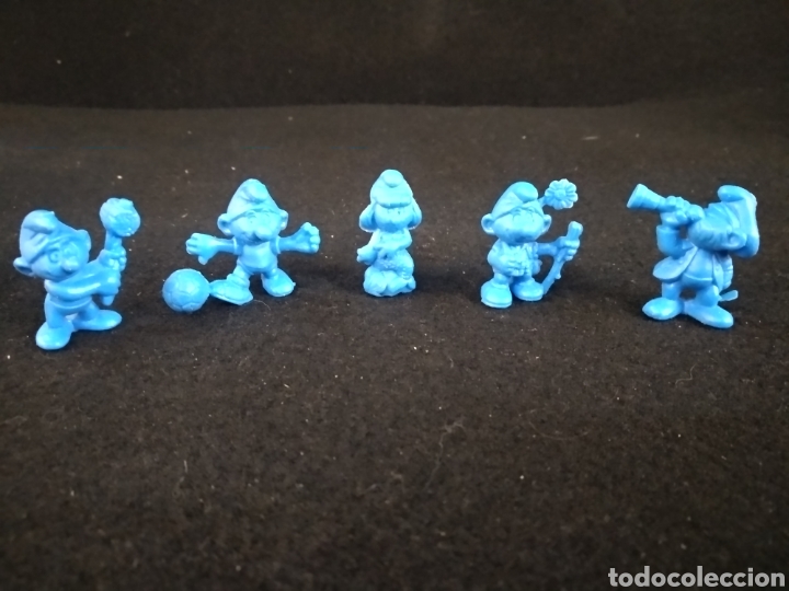 Figuras de goma y PVC: Lote de 5 pitufos Dunkin - Foto 1